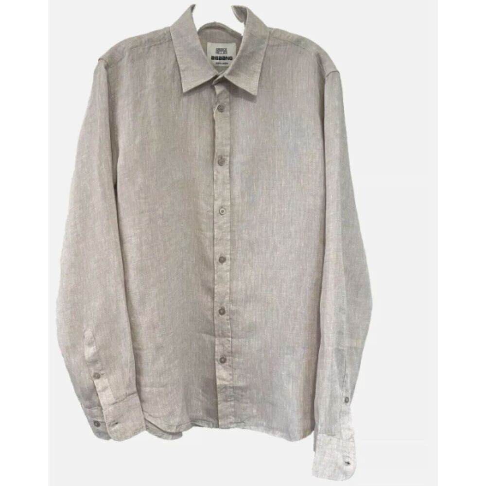Straight from Santorini Greece - Beautiful long sleeve Linen shirt - NWT Beige